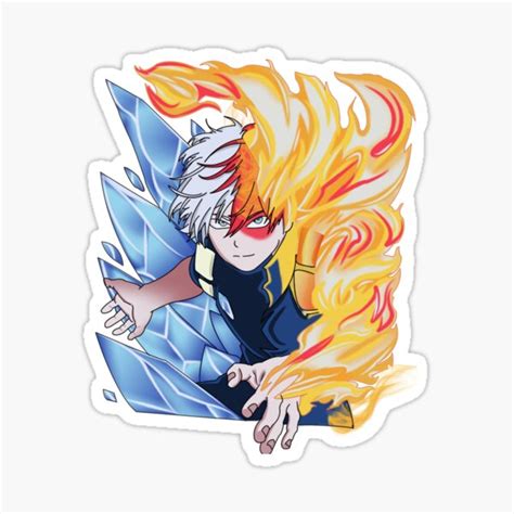 Hot And Cold Todoroki Sticker For Sale By Nenline Redbubble