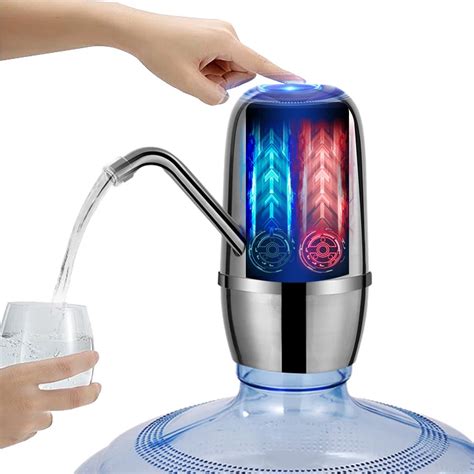 Mini Water Dispenser Stainless Steel Powerful Dual Pumps Rechargeable