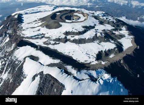 Aerial View Of Kilimanjaro 19335 Ft 5895 M Crater Floor With Ash