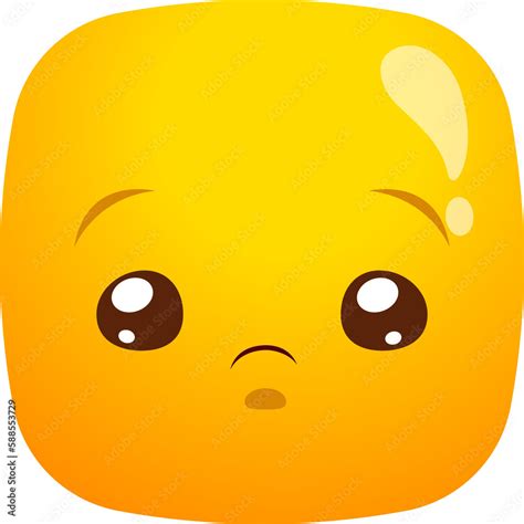 Cartoon sad face emoji, vector app smile icon Stock Illustration ...