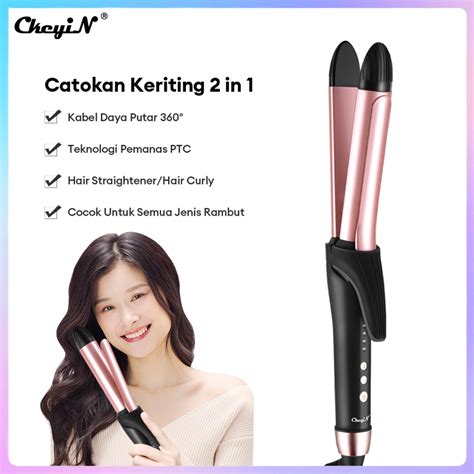 Jual CkeyiN Catokan Rambut Curly 2 IN 1 Hair Straightener Hair Curly