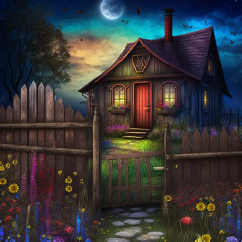 Midjourney Prompt Steampunk Cabin In Flower Meadow Prompthero