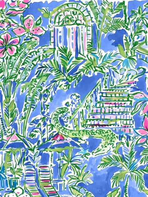 Lilly Pulitzer Boca Blue Beneath The Bougainvillea