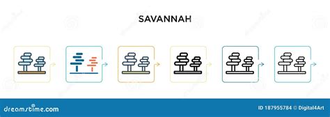 Savannah Vector Icon In Different Modern Styles Black Two Colored