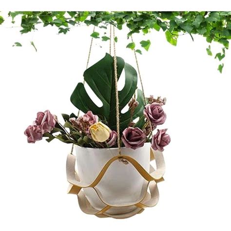 Plantes En Cuir Panier Macram En Cuir Pour Pot Fleurs Suspen E