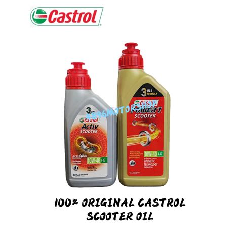 100 ORIGINAL CASTROL 1 LITRE SCOOTER AT OIL 4T POWER1 ACTIV 10W 40