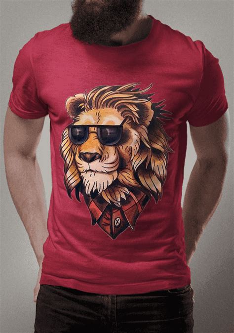 T Shirt Estonada LEAO OCULOS Em ANJOS CAMISETAS