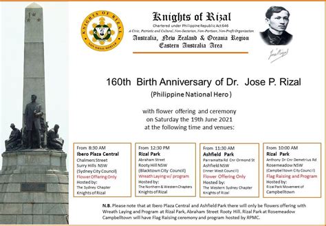 Knights of Rizal Spearheads Community Celebration of Dr Jose Rizal's ...