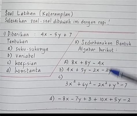 Kak Bantuin Ini Soal Aljabar Jangan Ngasal Nya Brainly Co Id