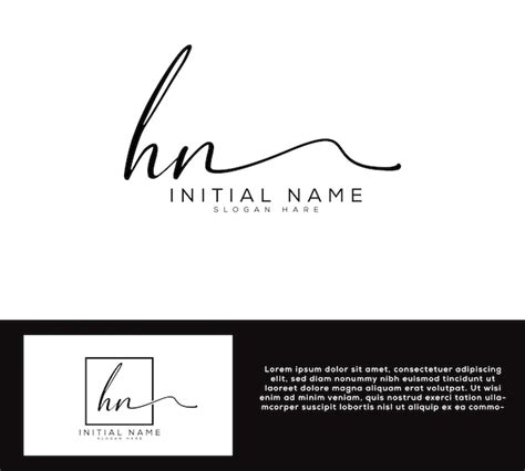 Hn Hn Letra Inicial Escrita A Mano Y Vector Del Logotipo De La Firma