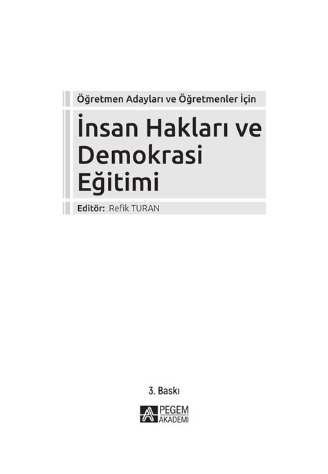 Pdf Nsan Haklar Ve Demokrasi E Itimi Retmen Adaylar Ve