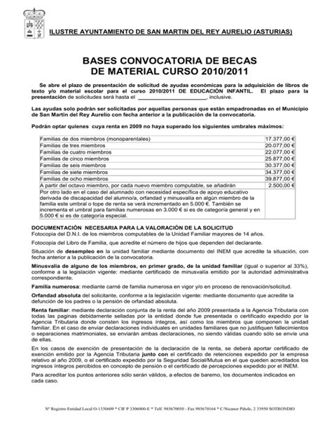 Bases Convocatoria Ayudas Educaci N Infantil