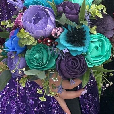 Navy Blue Flowers, Wood Flower Bouquet, Dark Greenery Bouquet, Dark ...