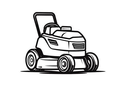 Happy Lawn Mower Coloring Coloring Page