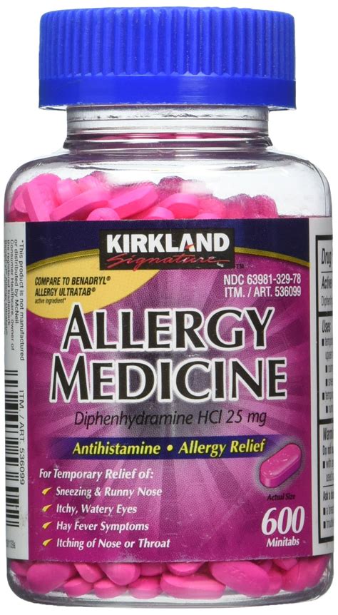 Kirkland Signature Allergy Medicine 600 Tablets (Pack of 3)