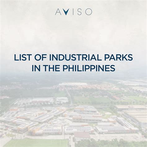 List Of Industrial Parks In The Philippines AVISO