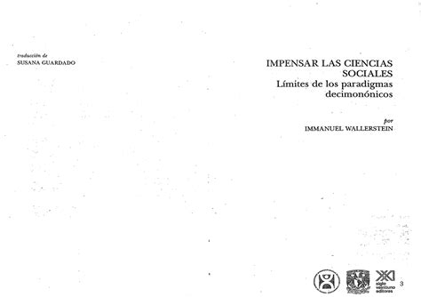 Wallerstein Impensar Las Ciencias Sociales Pdf