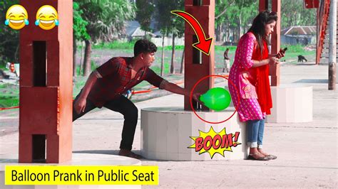 Popping Balloon Blast In Public Seat Prank Part 3 🤣 Update Viral