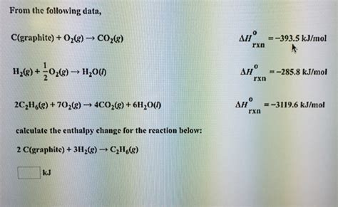 Solved From The Following Data Cgraphite O2g → Co2g