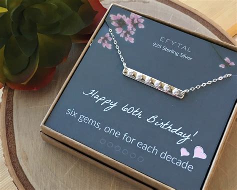 Th Birthday Gifts For Women Sterling Silver Six Cz Bar Etsy