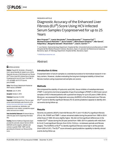 Pdf P Biological Stability And Diagnostic Accuracy Of Elf