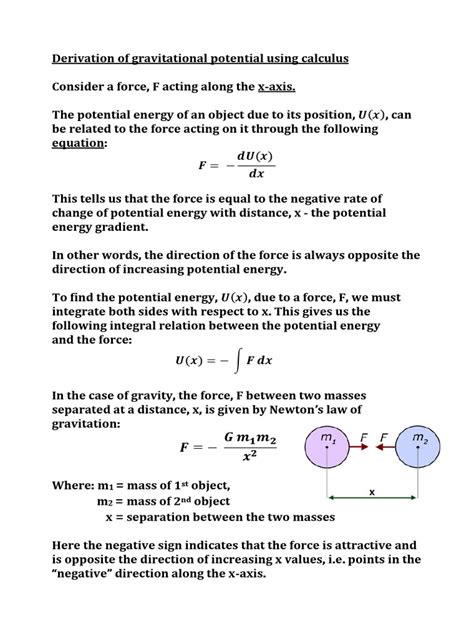 Derivation of Gravitational Potential Energy Using Calculus2 ...