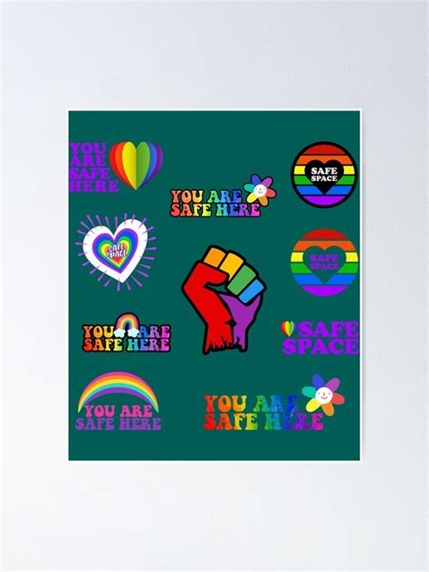 Safe Space Equality Lgbtq Set Poster For Sale By Rdmgraphixs Redbubble