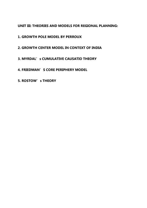 Growth Pole Theory By Perroux Geo Delhi University Studocu