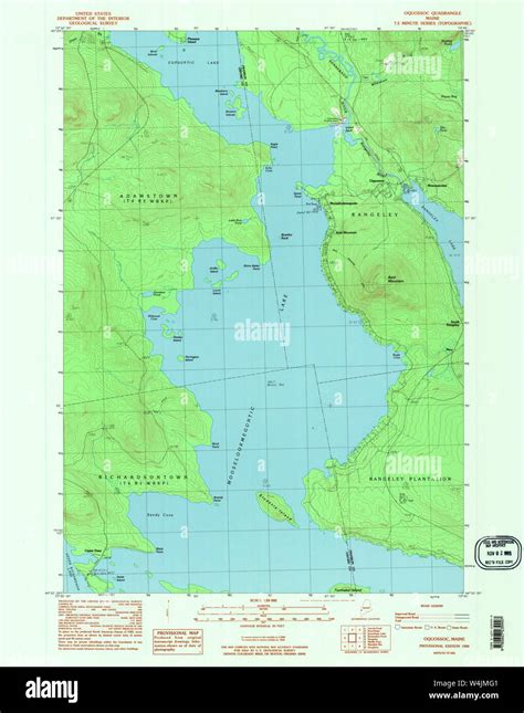 Maine Usgs Historical Map Oquossoc 808147 1984 24000 Restoration Stock