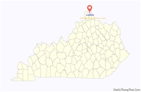 Map of Ludlow city, Kentucky - Thong Thai Real