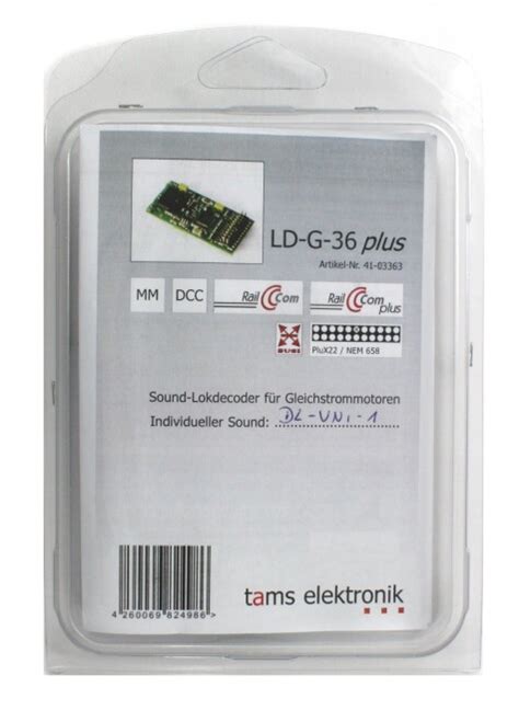 Tams Elektronik Ld G Plus Sound Lokdecoder Mit Plux Ste