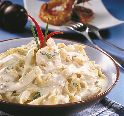 Tagliatelle Camarão e molho cremoso Parmalat Dá Gosto As