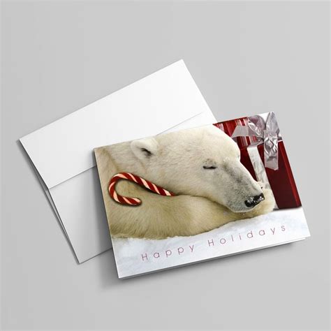 Polar Bear And Candy Cane By Cardsdirect