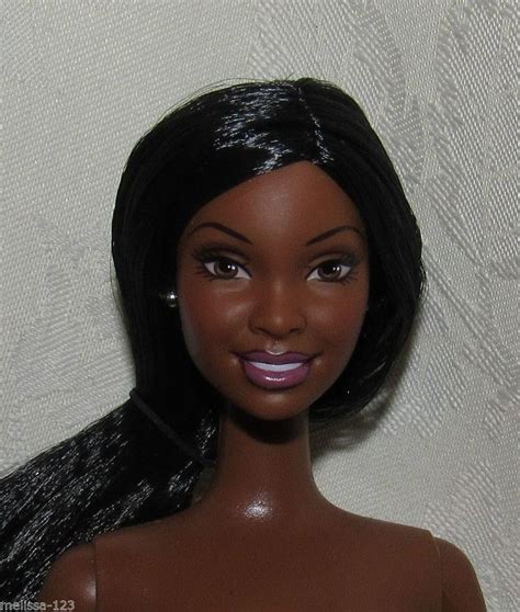 Nude Barbie Doll Desiree Aa Raven Black Hair Pink Lips For Ooak