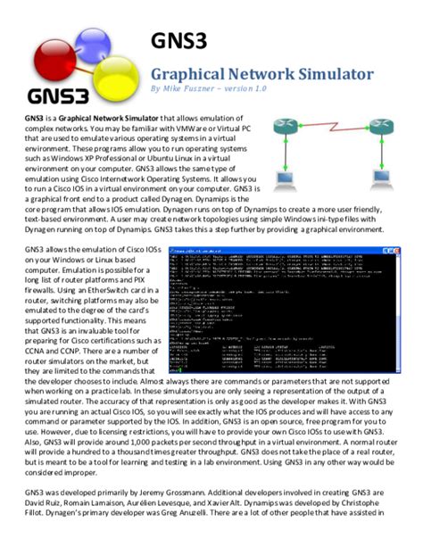 Pdf Gns3 Graphical Network Simulator