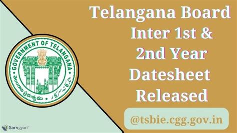 Telangana Board Class 12 Exam Datesheet 2024 Out Official Pdf Here