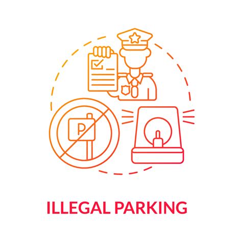 Icono De Concepto Degradado Rojo De Estacionamiento Ilegal Scooter