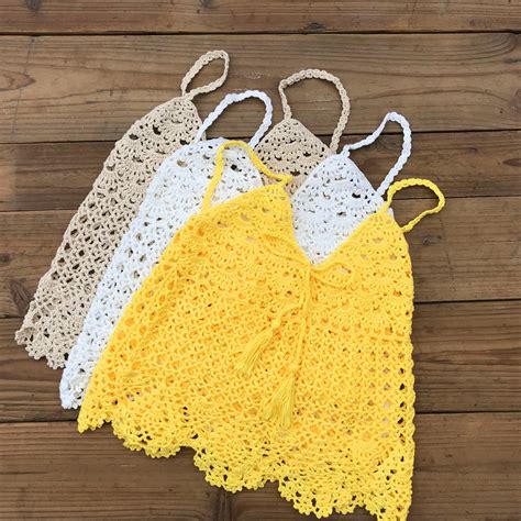Boho Crochet Bathing Suit Swimwear Bohemia Bikini Top Women Etsy