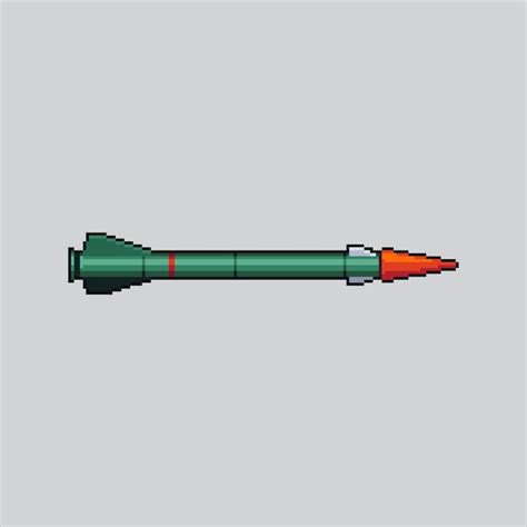 Premium Vector Pixel Art Illustration Missile Pixelated Rocket