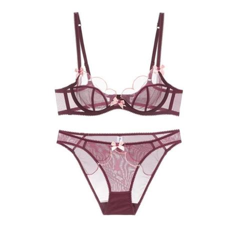 Ensemble lingerie Petale Sexy Dentelle et maille matelassée Violet Violet Cdiscount
