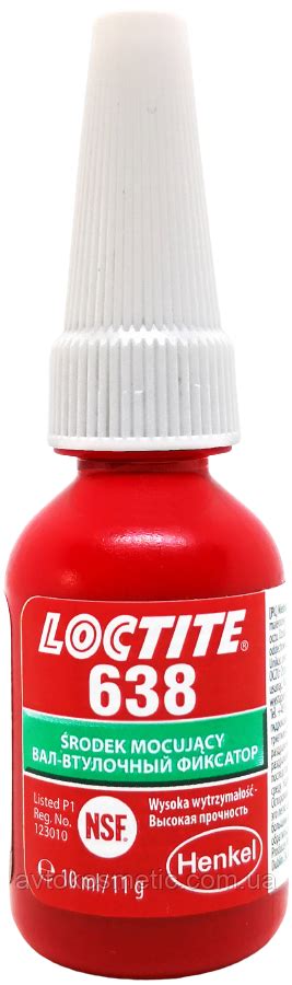 Loctite 638 фиксатор подшипников, высокой прочности, зазор до 0,25мм 10 ...