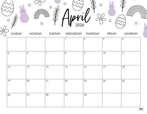 April 2026 Calendars - 150 FREE Printables | Printabulls