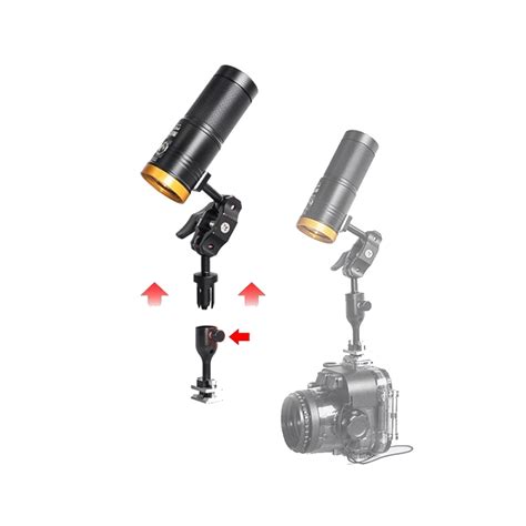 Detachable Extend Arm Square Mount Scubalamp Hot Shoe To Ball DHSB Inch Bali Dive Shop