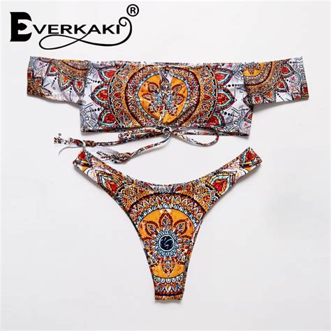 Everkaki Sexy Brazilian Bikini Swimwear Women Swimsuit Female Off