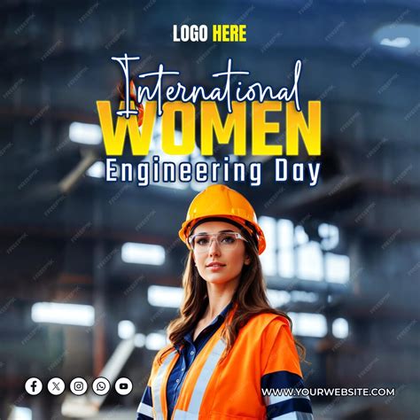 international women engineering day social media banner  poster