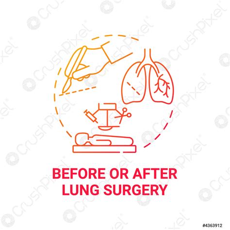 Before And After Lung Surgery Red Gradient Concept Icon Stock Vector