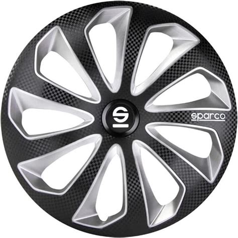 SPARCO Jeu d enjoliveurs Sicilia 14 inch Noir Argent carboné47