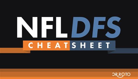 Nfl Dfs Staff Cheat Sheet Week Drroto