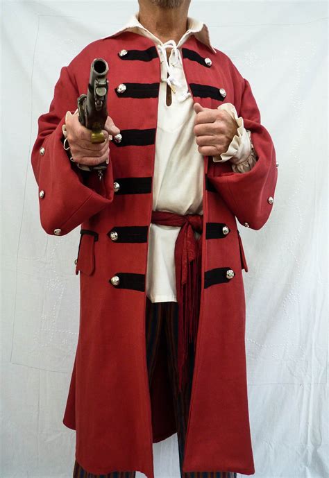 Mens Pirate Costume Historical Frock Coatjack Sparrow Captain Hook