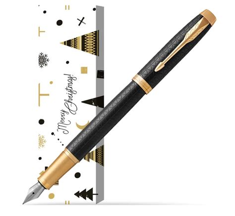 Parker IM Premium Black GT Fountain Pen In Cover Snow Gift In Cover